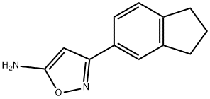 3-(2,3-二氢-1H-茚-5-基)异噁唑-5-胺 结构式