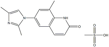 6-(2,4-dimethylimidazol-1-yl)-8-methyl-1H-quinolin-2-one: methanesulfonic acid 结构式