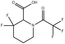 3,3-二氟-1-(2,2,2-三氟乙酰基)哌啶-2-羧酸 结构式