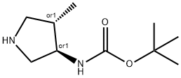 Trans-3-N-boc-amino-4-methylpyrrolidine 结构式