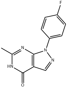 1-(4-氟苯基)-6-甲基-1,5-二氢-4H-吡唑并[3,4-D]嘧啶-4-酮 结构式