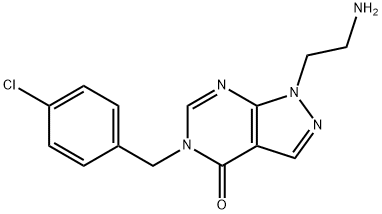 1-(2-AMINOETHYL)-5-[(4-CHLOROPHENYL)METHYL]-1H,4H,5H-PYRAZOLO[3,4-D]PYRIMIDIN-4-ONE 结构式