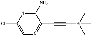 6-氯-3-((三甲基硅烷基)乙炔基)吡嗪-2-胺 结构式