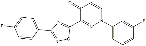 1-(3-fluorophenyl)-3-[3-(4-fluorophenyl)-1,2,4-oxadiazol-5-yl]pyridazin-4-one 结构式