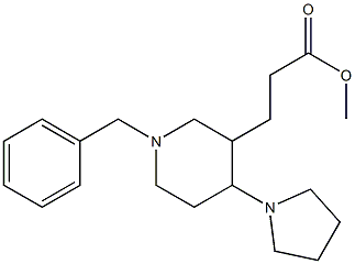 methyl 3-(1-benzyl-4-pyrrolidin-1-ylpiperidin-3-yl)propanoate 结构式