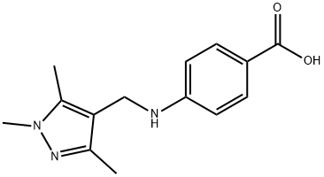 4-((1,3,5-trimethyl-1H-pyrazol-4-yl)methylamino)benzoic acid 结构式