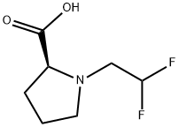 1-(2,2-二氟乙基)吡咯烷-2-羧酸 结构式