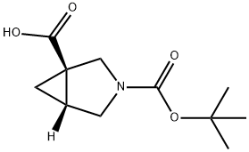 (1R,5R)-3-[(叔丁氧基)羰基]-3-氮杂双环[3.1.0]己烷-1-羧酸 结构式