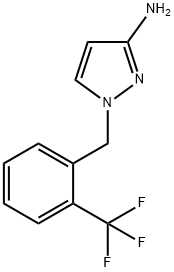 1-{[2-(trifluoromethyl)phenyl]methyl}-1H-pyrazol-3-amine 结构式