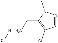 (4-氯-1-甲基-1H-吡唑-5-基)甲胺盐酸盐 结构式