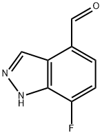 7-氟-1H-吲唑-4-甲醛 结构式