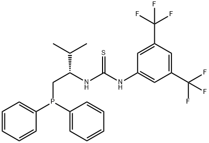 N-[3,5-二(三氟甲基)苯基]-N'-[(1S)-1-[(二苯基膦基)甲基]-2-甲基丙基]硫脲 结构式
