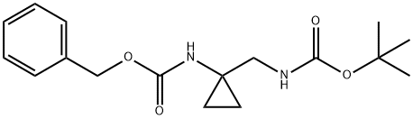 benzyl N-[1-({[(tert-butoxy)carbonyl]amino}methyl)cyclopropyl]carbamate 结构式