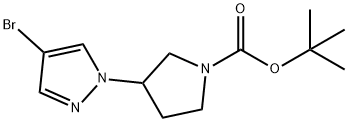 3-(4-溴-1H-吡唑-1-基)吡咯烷-1-羧酸叔丁酯 结构式