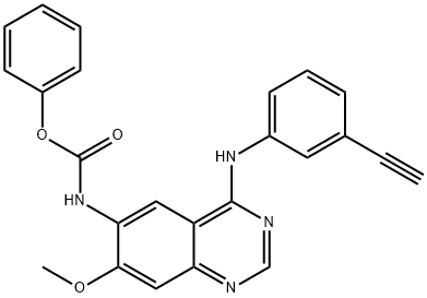 phenyl (4-((3-ethynylphenyl)amino)-7-methoxyquinazolin-6-yl)carbamate 结构式