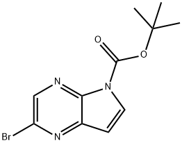2-溴-5H-吡咯[2,3-B]吡嗪-5-羧酸叔丁酯 结构式