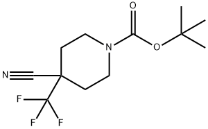 4-氰基-4-(三氟甲基)哌啶-1-羧酸叔丁酯 结构式