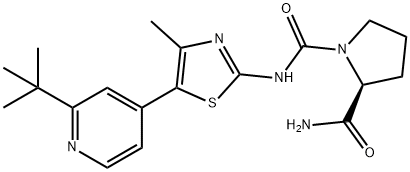 (S)-N1-(4-METHYL-5-(2-(1,1,1-TRIFLUORO-2-METHYLPROPAN-2-YL)PYRIDIN-4-YL)THIAZOL-2-YL)PYRROLIDINE-1,2-DICARBOXAMIDE 结构式