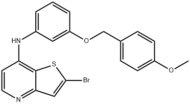 2-Bromo-N-{3-[(4-methoxyphenyl)methoxy]phenyl}thieno[3,2-b]pyridin-7-amine 结构式