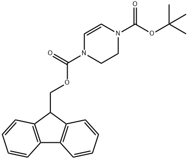 1-((9H-芴-9-基)甲基) 4-叔-丁基 2,3-二氢吡嗪-1,4-二甲酸基酯 结构式