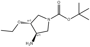 (3R,4R)-3-氨基-4-乙氧基吡咯烷-1-羧酸叔丁酯 结构式