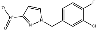 1-[(3-chloro-4-fluorophenyl)methyl]-3-nitro-1H-pyrazole 结构式