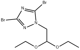 3,5-dibromo-1-(2,2-diethoxyethyl)-1H-1,2,4-triazole 结构式