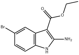 2-氨基-5-溴-1H-吲哚-3-羧酸乙酯 结构式