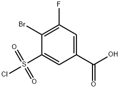 4-溴-3-(氯磺酰基)-5-氟苯甲酸 结构式