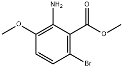 2-氨基-6-溴-3-甲氧基苯甲酸甲酯 结构式