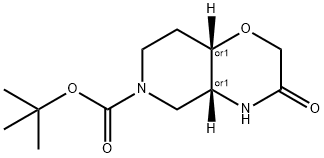 顺式-3-氧代-4,4A,5,7,8,8A-六氢吡啶并[4,3-B][1,4]噁嗪-6-羧酸叔丁酯 结构式