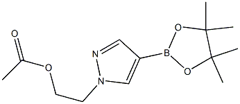 2-(4-(4,4,5,5-Tetramethyl-1,3,2-dioxaborolan-2-yl)-1H-pyrazol-1-yl)ethyl acetate 结构式