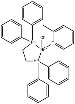 顺式-[1,2-双(二苯基膦基)乙烷](2-甲基苯基)镍(II)氯化物 结构式