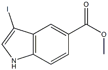 3-碘-1H-吲哚-5-羧酸酯甲酯 结构式