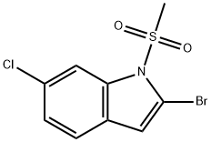 6-氯-2-溴-1-甲磺酰基-1H-吲哚 结构式