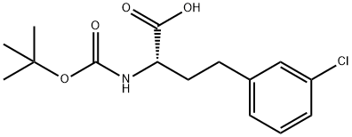 (S)-2-((叔丁氧基羰基)氨基)-4-(3-氯苯基)丁酸 结构式