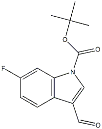 6-氟-3-甲酰基-吲哚-1-羧酸叔丁酯 结构式