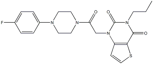 1-[2-[4-(4-fluorophenyl)piperazin-1-yl]-2-oxoethyl]-3-propylthieno[3,2-d]pyrimidine-2,4-dione 结构式