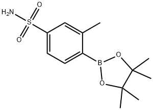 3-methyl-4-(4,4,5,5-tetramethyl-1,3,2-dioxaborolan-2-yl)benzene-1-sulfonamide 结构式