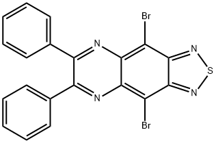 4,9-二溴-6,7-二苯基-苯并[C][1,2,5]噻二唑并[3,4-G]喹喔啉 结构式