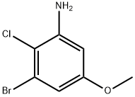 3-溴-2-氯-5-甲氧基苯胺 结构式