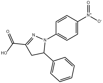 1-(4-nitrophenyl)-5-phenyl-4,5-dihydro-1H-pyrazole-3-carboxylic acid 结构式