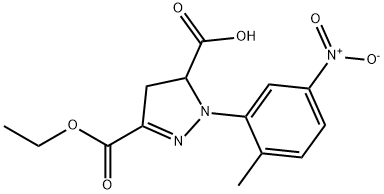 3-(ethoxycarbonyl)-1-(2-methyl-5-nitrophenyl)-4,5-dihydro-1H-pyrazole-5-carboxylic acid 结构式