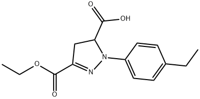 3-(ethoxycarbonyl)-1-(4-ethylphenyl)-4,5-dihydro-1H-pyrazole-5-carboxylic acid 结构式