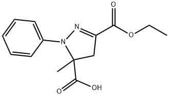 3-(ethoxycarbonyl)-5-methyl-1-phenyl-4,5-dihydro-1H-pyrazole-5-carboxylic acid 结构式