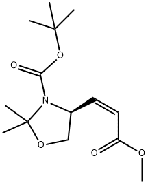 (S,Z)-3-(3-BOC-2,2-二甲基噁唑烷-4-基)丙烯酸甲酯 结构式