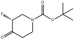 tert-butyl (3R)-3-fluoro-4-oxopiperidine-1-carboxylate 结构式
