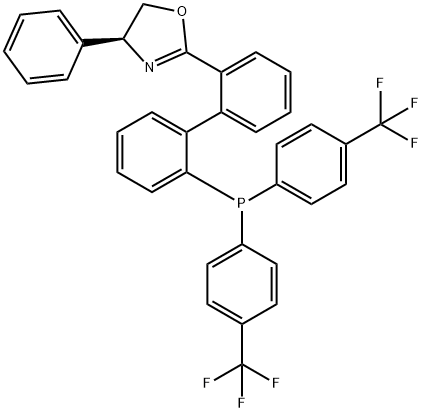 (S)-2-(2'-(双(4-(三氟甲基)苯基)膦基)-[1,1'-联苯]-2-基)-4-苯基-4,5-二氢噁唑 结构式