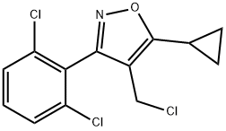 4-(氯甲基)-5-环丙基-3-(2,6-二氯苯基)-1,2-噁唑 结构式