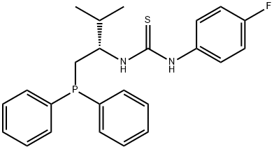 N-[(1S)-1-[(二苯膦基)甲基]-2-甲基丙基]-N'-(4-氟苯基)硫脲 结构式
